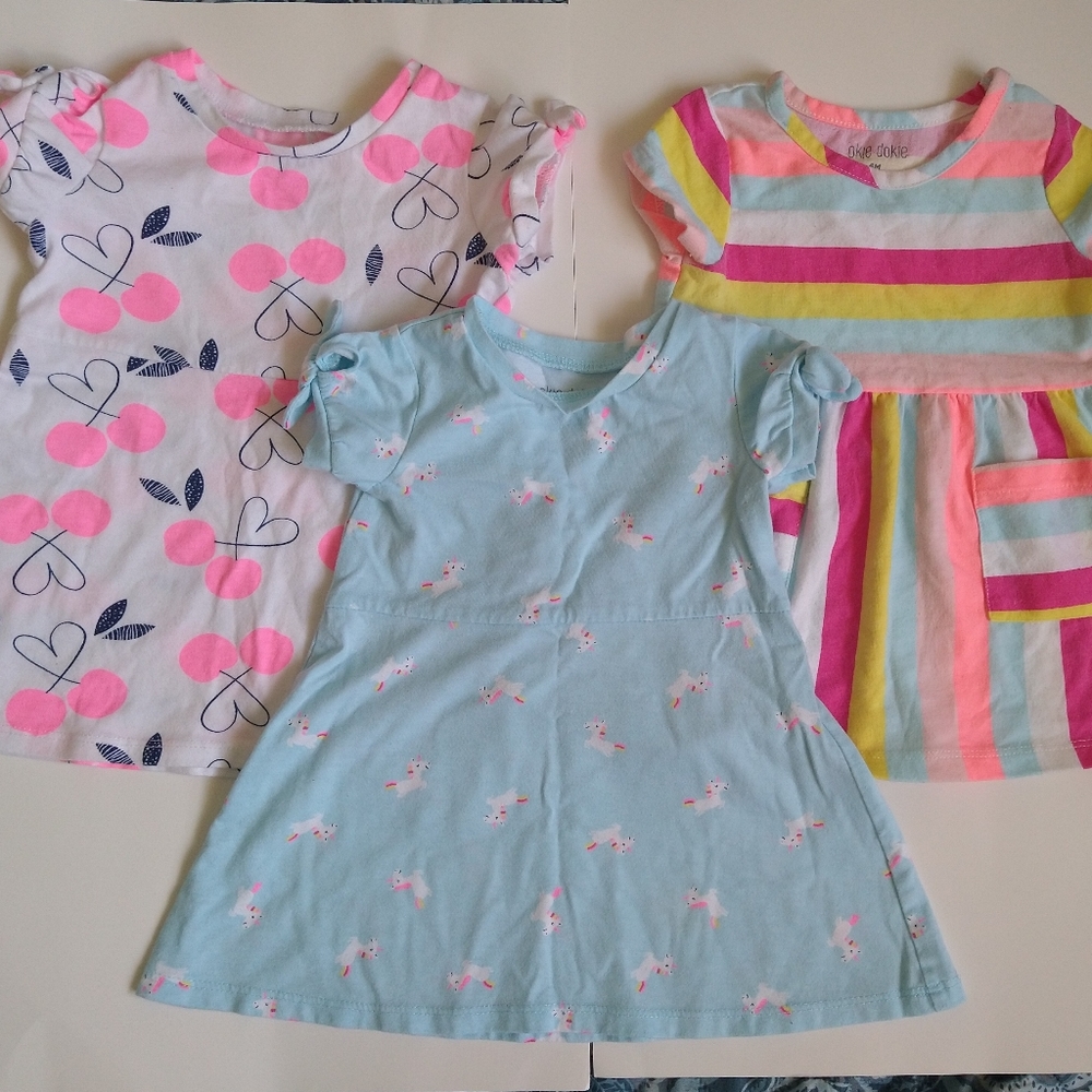 Okie dokie 3 dresss Bundle size 6 , 9 months - Picture 1 of 6